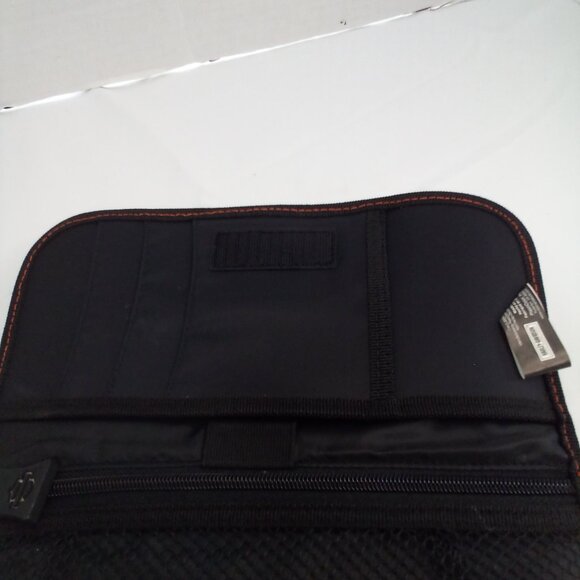 Harley Davidson Clutch Wallet Tri-Fold Zipper Pocket 10.5" x 5" Black Orange - Picture 8 of 13
